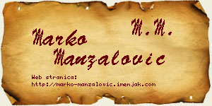 Marko Manzalović vizit kartica